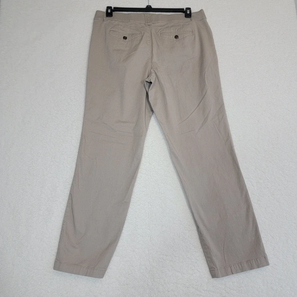 Khakis & Co Tummy Slimming Chino Pants Women 12 Tan Flexible Waist - Picture 2 of 7
